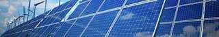 View of solar panels and clean energy.