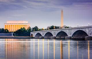 Washington D.C. at dusk.