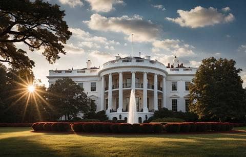 White House on a cloudy day.
